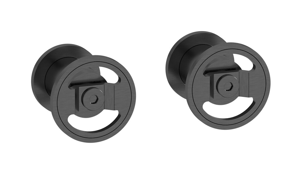 Встроенный смеситель для душа на 2 отверстия на 1 потребителя. WE ARE IB b1400cs Brushed Black Chrome Bold