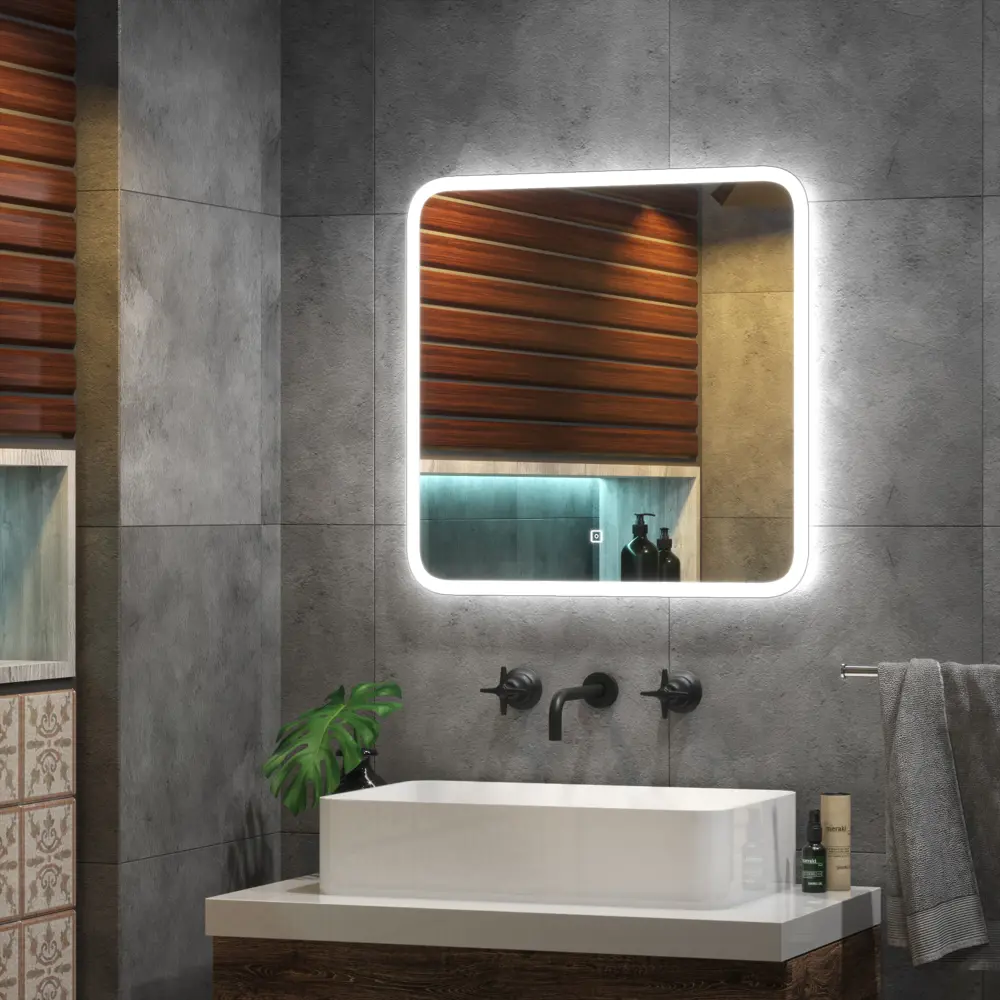 Зеркало Santreyd Light с LED-подсветкой и сенсорным управлением 60×60 см 89180045