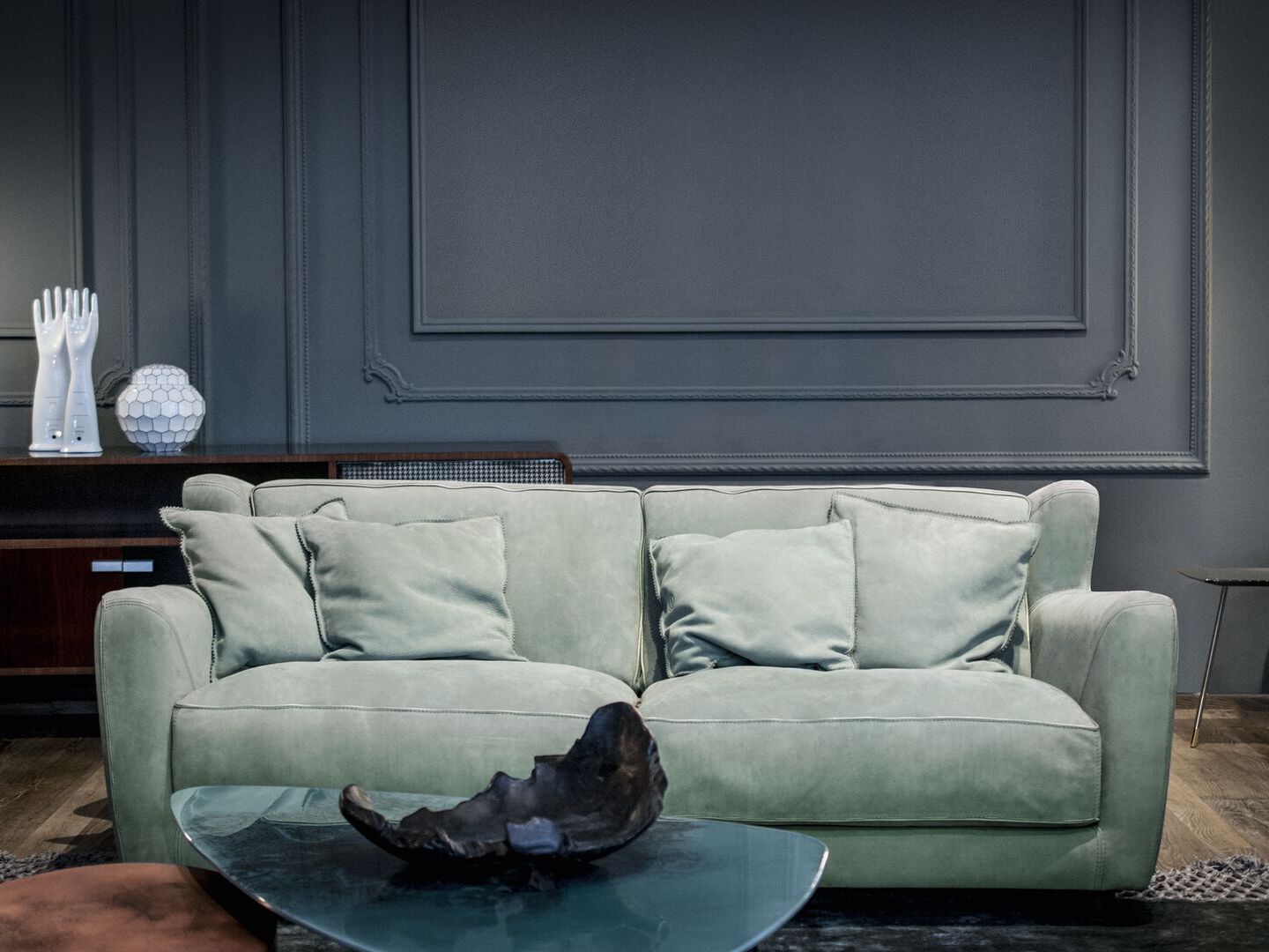 Кожаный линейный диван Baxter Bergère Longe ARCH-00066190 - Вид №1