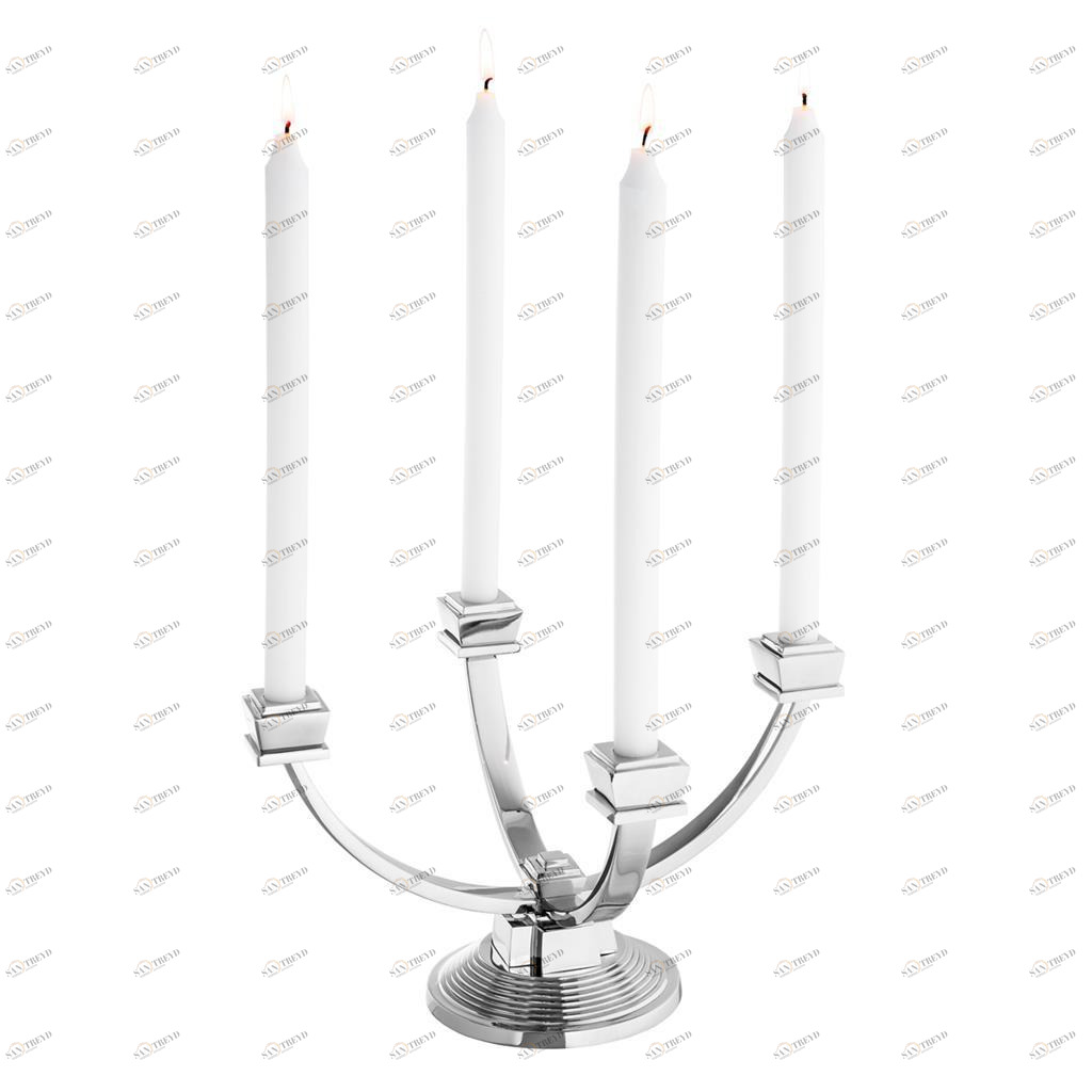 Подсвечник металлический серебристый на 4 свечи Bonnet от Eichholtz EICHHOLTZ EICHHOLTZ 060373 Серебро 
