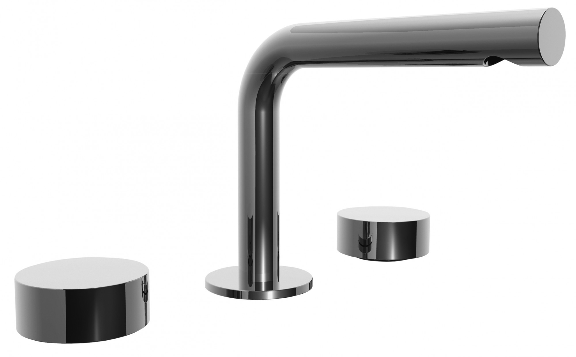 A204WF  Смеситель для раковины на 3 отверстияh. 17,8 cm вылет 15,5 см ручки ограничитель потока воды до 5 л/мин при 3 бар картридж керамический 90° подводка без донного клапана Fantini Rubinetti AF/21