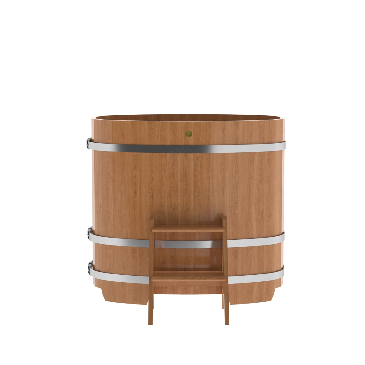 1258 Купель овальная из дуба 0,76х1,16х1,1 натуральная Alyarus  - Вид №3