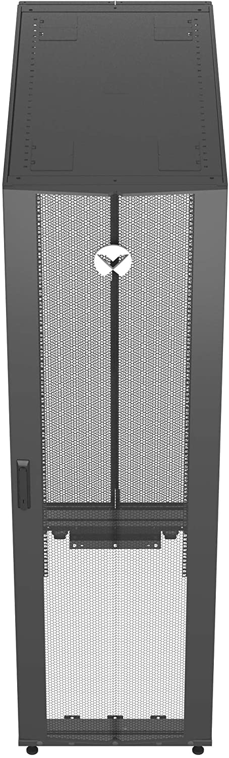 VR3300 Vertiv шкаф 42u 1998х600х1200мм, 77% перф. передняя дверь с замком, 77% перф. распашная задняя дверь с замком, 4x19” серверных направляющих, боковые панели, крыша, ролики и регулируемые ножки, 2 органайзера для pdu и кабелей, 50хm6 гаек и винтов, r Santreyd  - Вид №2