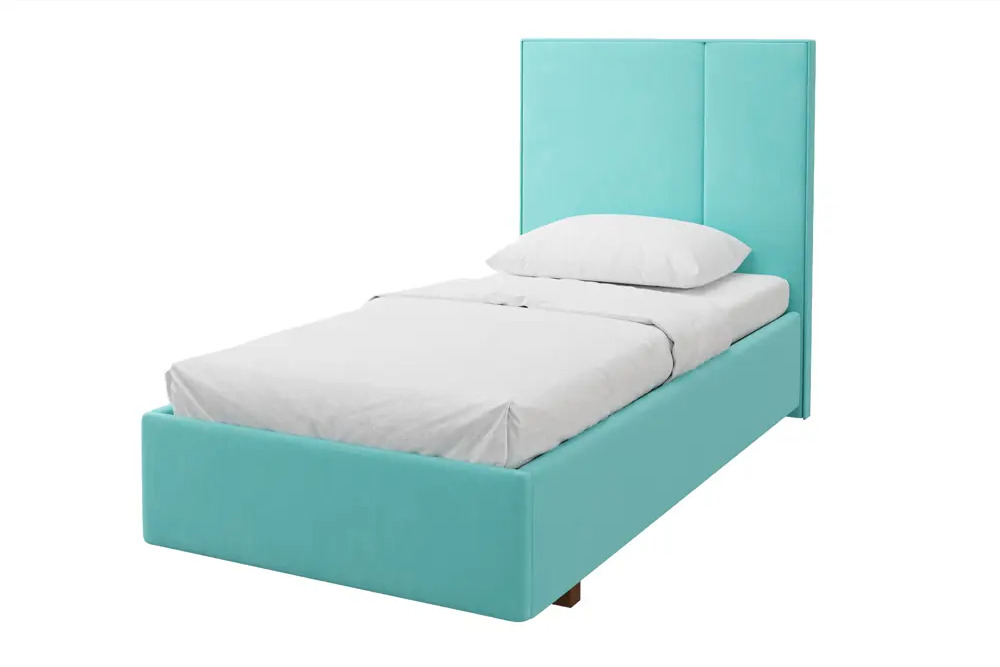 91404589 Кровать Costa Джордан 120x200 см ДСП цвет светло-бирюзовый STLM-1084608