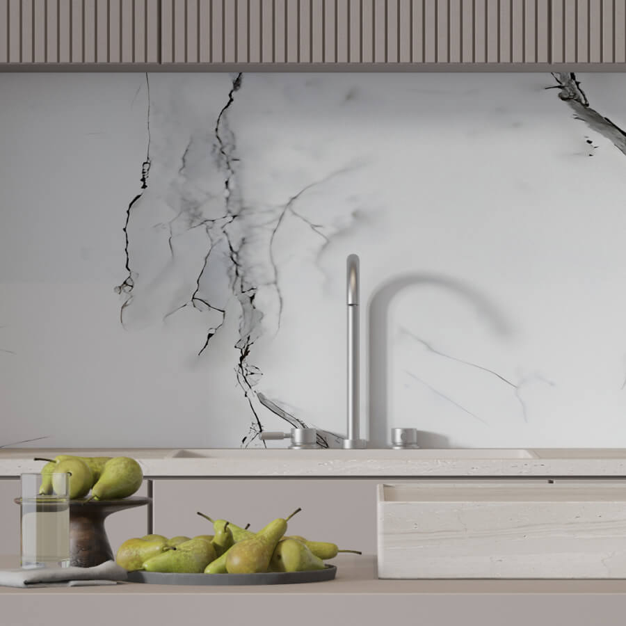 Панель PVC Stella Marble Белая Ночь 2800*1200*1,2мм Стелла ПРО STSR-340 - Вид №4