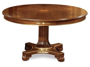 Круглый стол из массива дерева со спицами