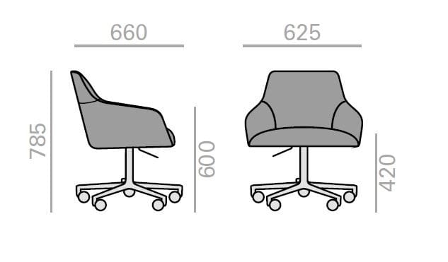 Кресло с колесами Andreu World Аля ARCH-00124418 - Вид №2