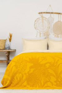 90863066 Покрывало Arya Botanical Garden 200x220 см Махровое см Желтое STLM-0414323 ARYA HOME