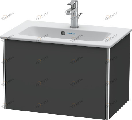 XS406504949 Тумбочка подвесная компакт XSquare #XS4065 610 x 388 мм Графит матовый, декор Duravit