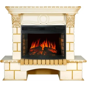 Каминокомплект Royal Flame Pierre Luxe под Dioramic 25 LED FX 1.5 кВт цвет слоновая кость 89396872 STLM-2194465