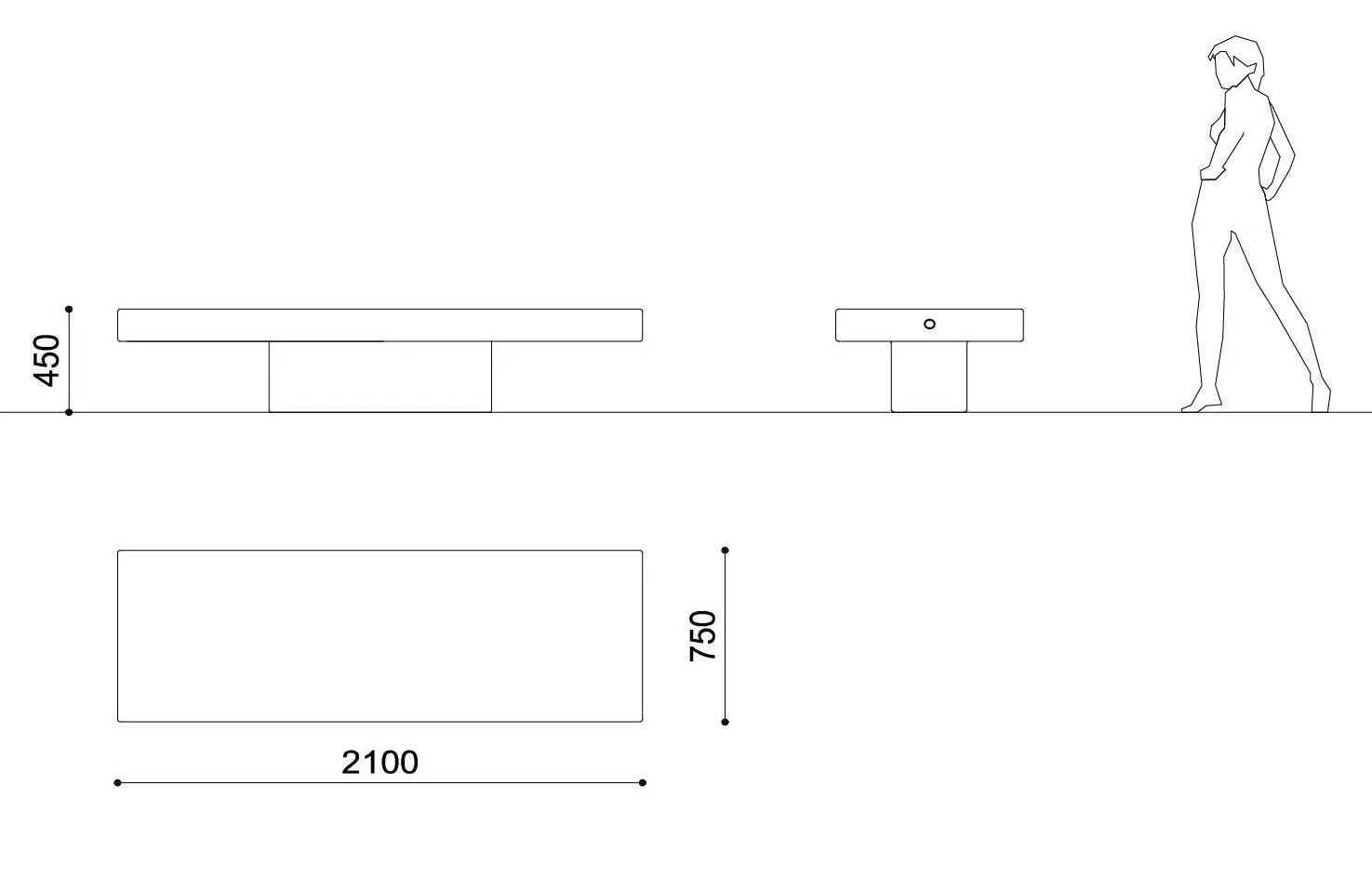 Скамья HPC Metalco AGATA P ARCH-00130681 - Вид №2
