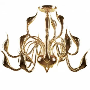 Потолочная люстра Lightstar Cigno Collo 751182 LIGHTSTAR ДИЗАЙНЕРСКИЕ, CIGNO COLLO 058249 Золотой