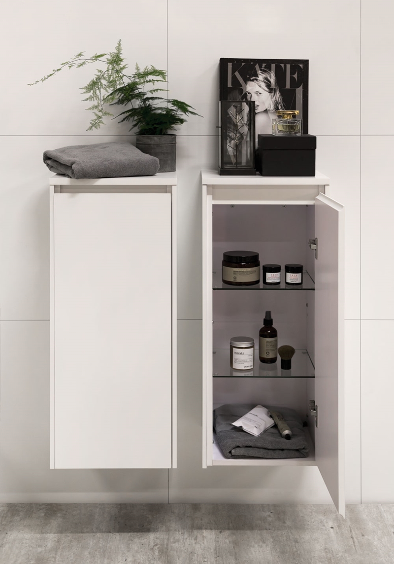 60158 Lc 158 Боковой Шкаф 350D Низкий H838, Теплый Белый Мат Noro  Белый  - Вид №1