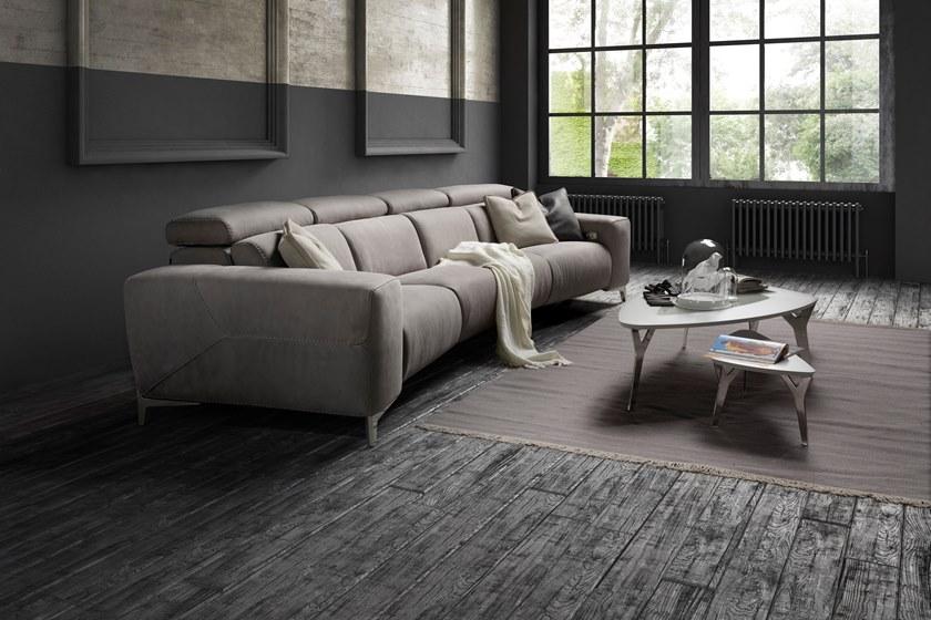 Rossini Sofas Секционный изогнутый кожаный диван с регулируемой спинкой sun-id-1436695 - Вид №1