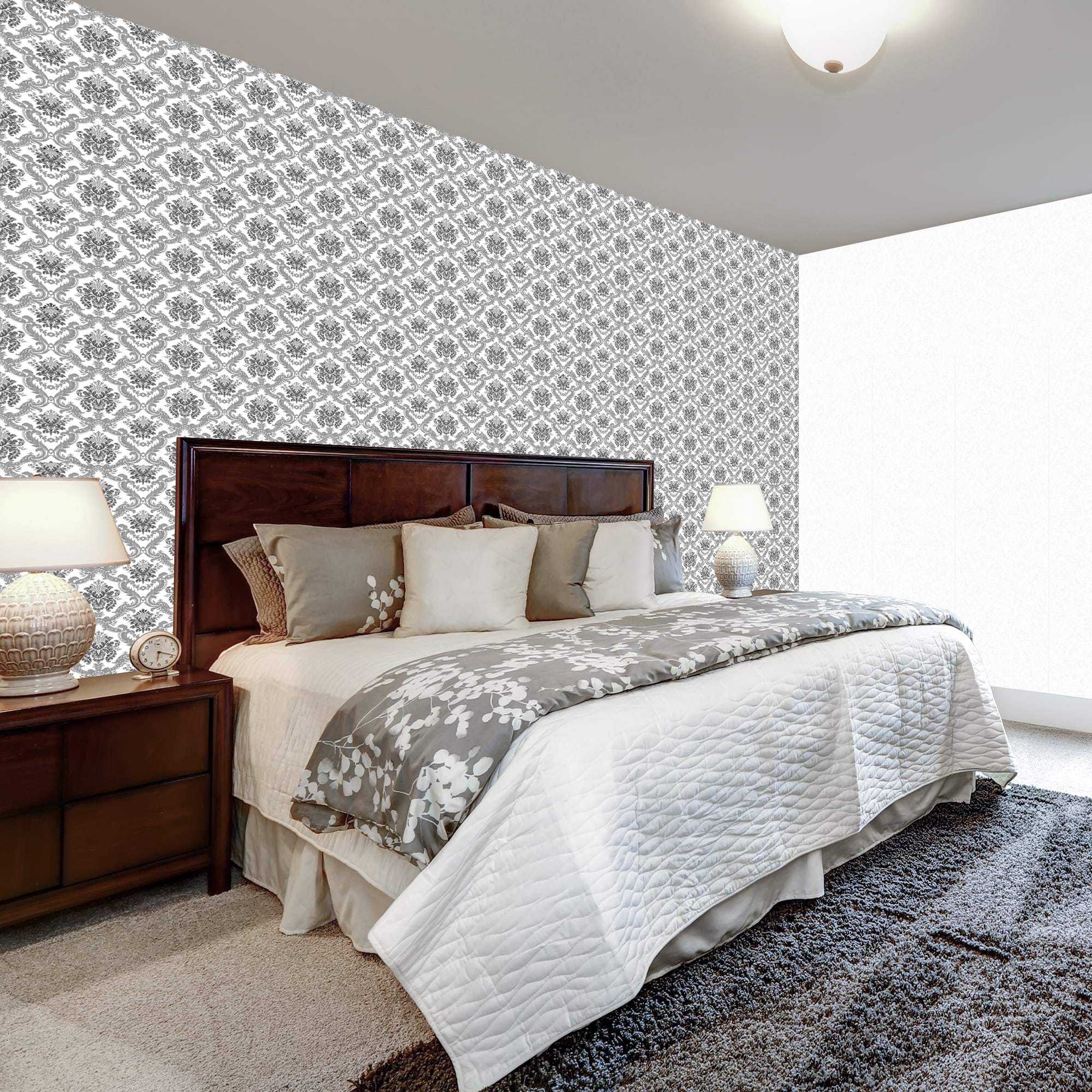 82134642 Обои виниловые белые 0.53 м 10026-14 Классика дамаск Santreyd  - Вид №3