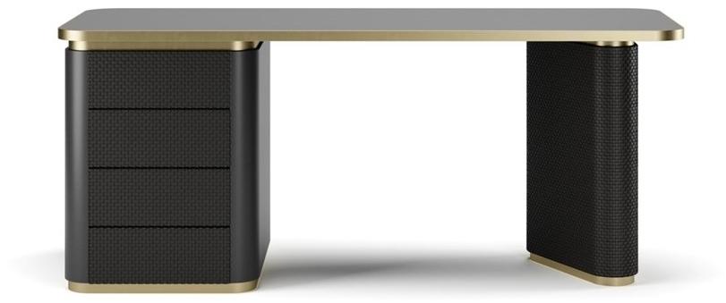 SM Living Couture Лакированный письменный стол с ящиками и кожаным основанием Couture Ofc_01 - Вид №1