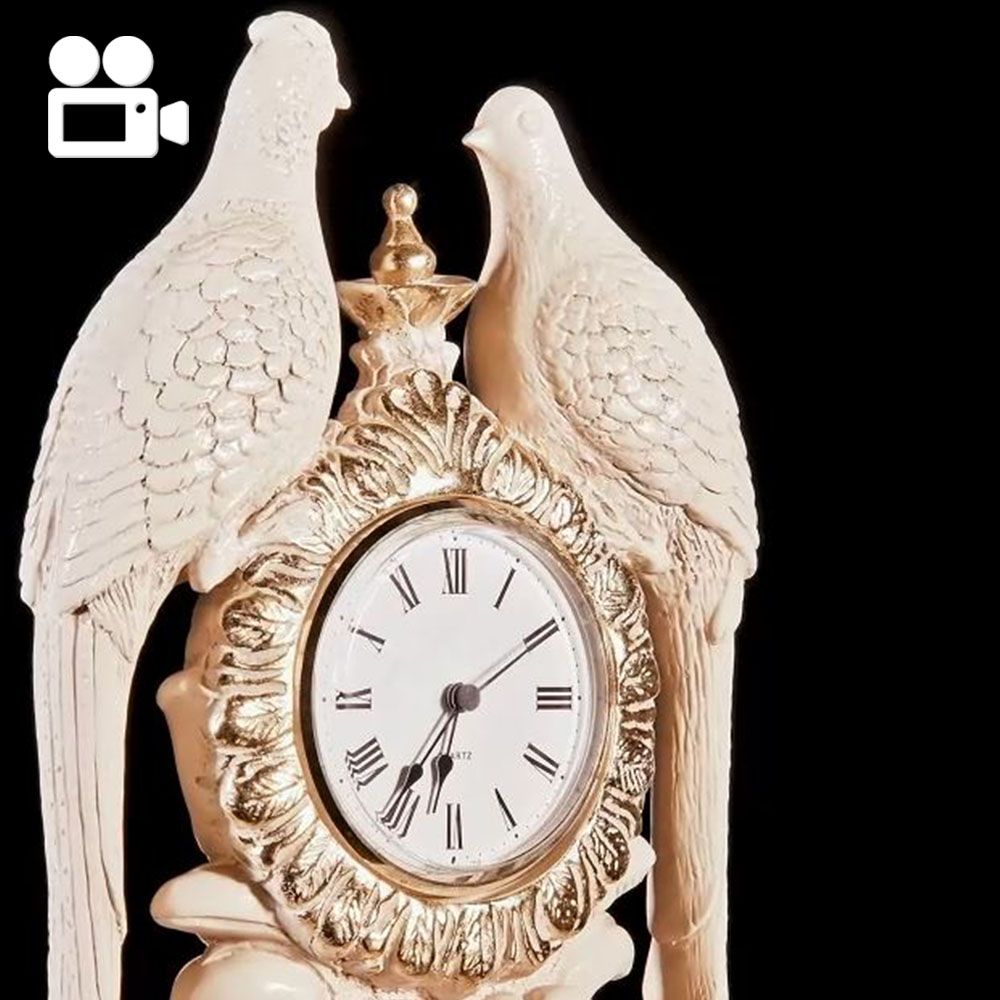 43007 Часы настольные Павлины Айвори BOGACHO 4627138242322