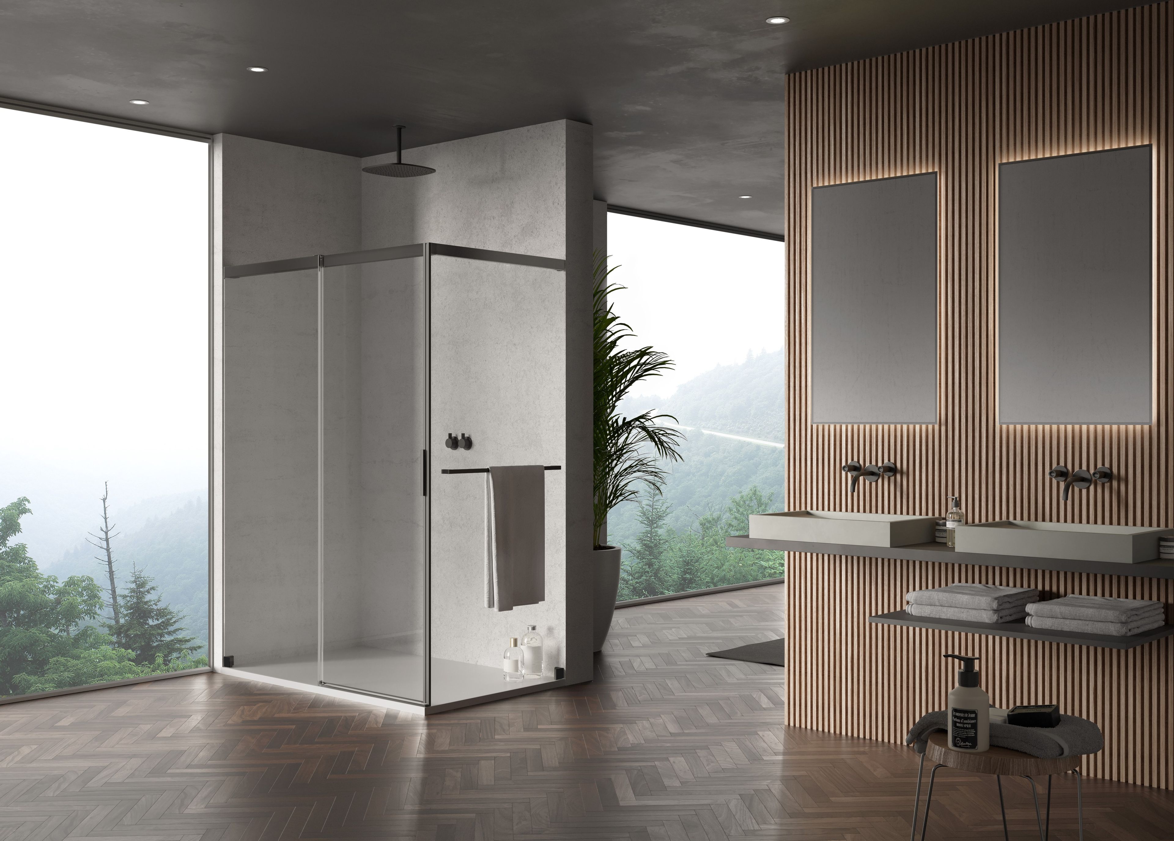 Алюминиевая и стеклянная душевая кабина с раздвижной дверью DUKA вода 5000 ARCH-00073626 - Вид №5