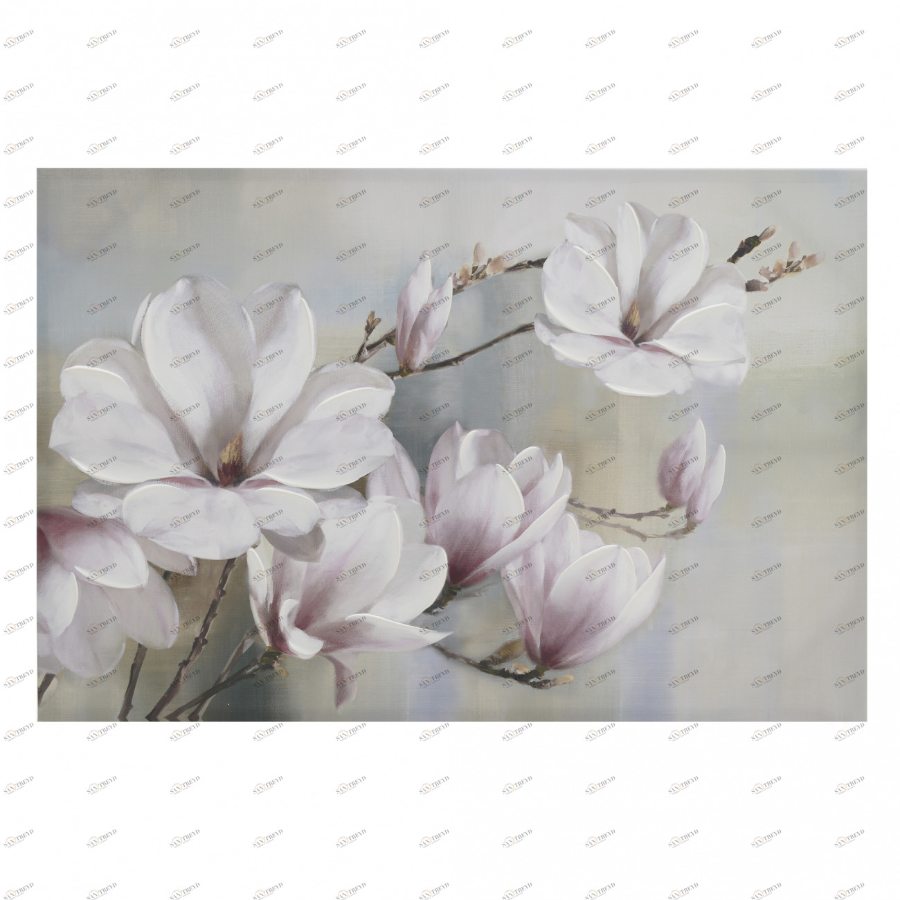 Картина на подрамнике "Белый цветок" TO4ROOMS  214162 Серый 