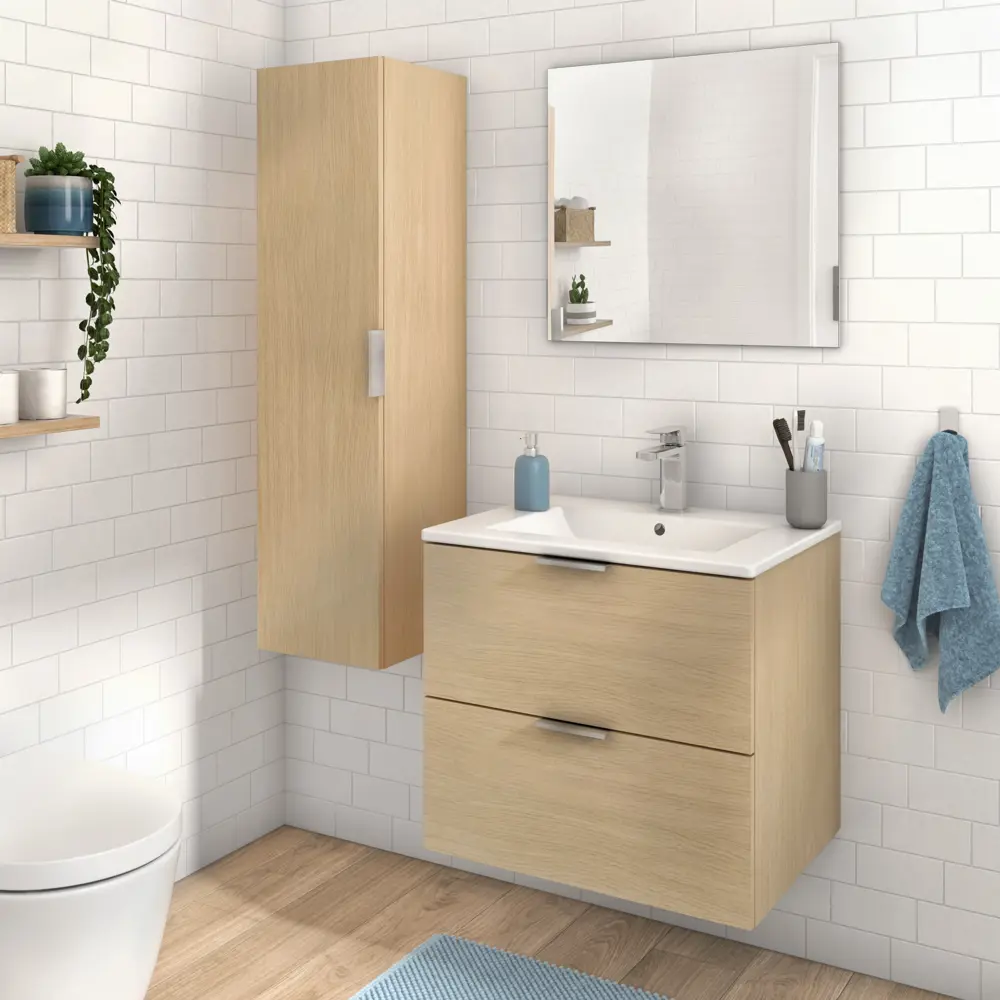 Тумба под раковину подвесная Sensea Essential 60 см цвет дуб STLM-2133366 - Вид №12