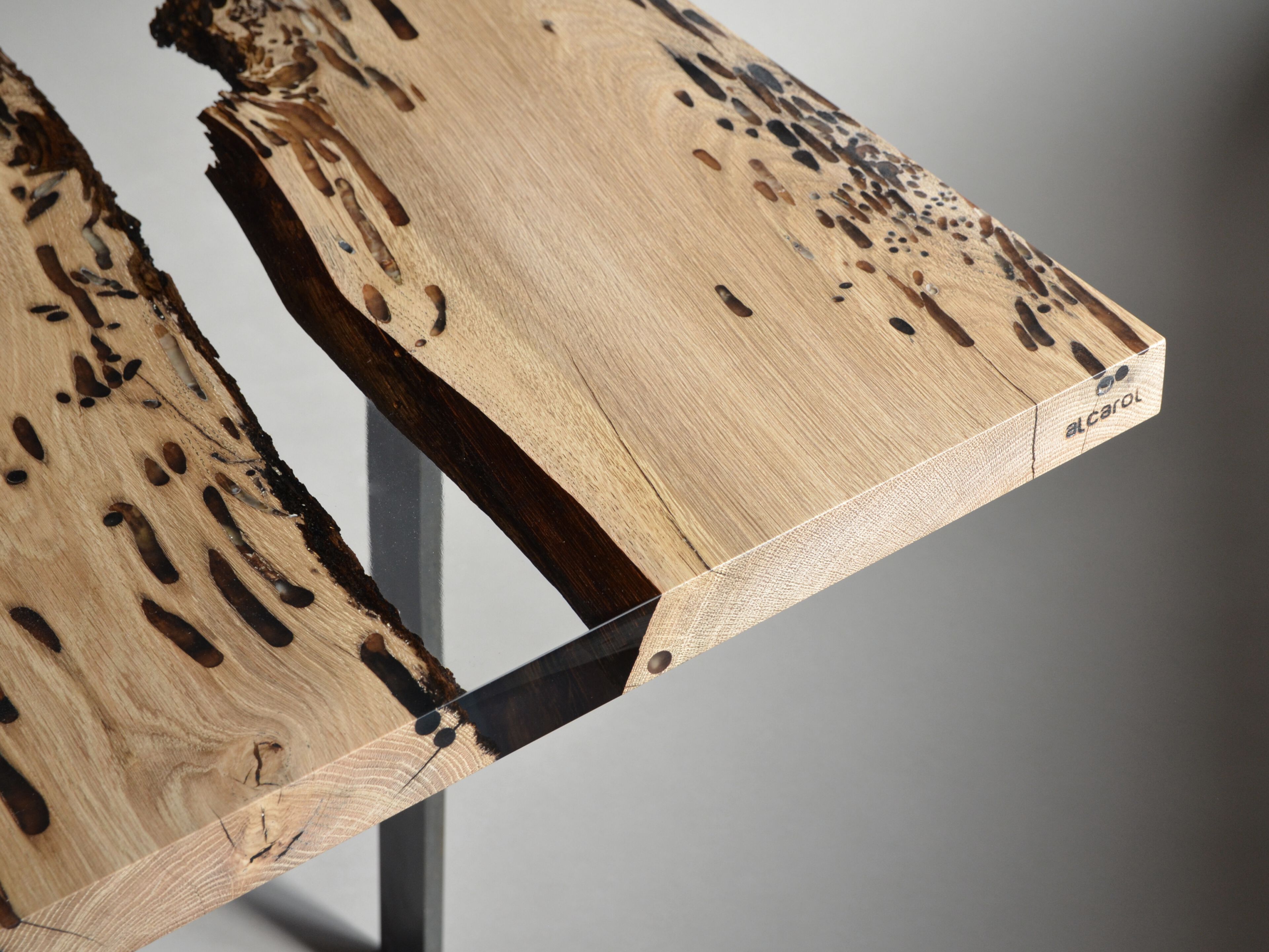 Прямоугольный стол из дуба и смолы alcarol Bricola ARCH-00147309 - Вид №6