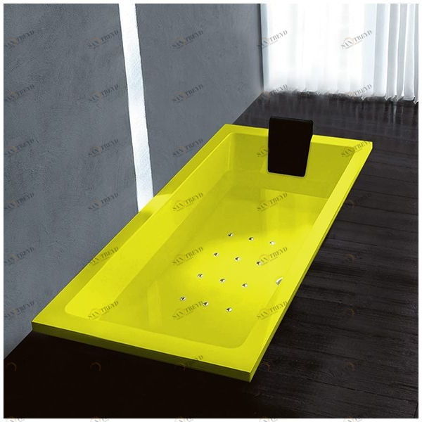 Ванна Gruppo treesse Quadra 170 V072C-DX-ZZ жёлтая с золотой фурнитурой аэромассажем прямоугольная встроенная правая STAV072CDXZZ