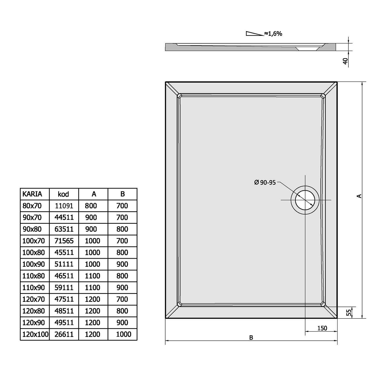 11091 Polysan Душевые кабины из литого мрамора  - Вид №3