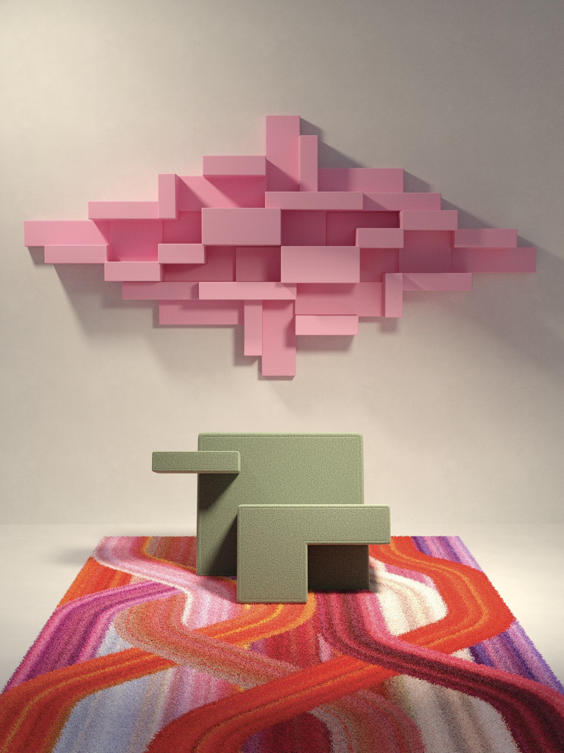 Подвесной книжный шкаф из полиэтилена Qeeboo Примитивная ARCH-00122855 - Вид №6