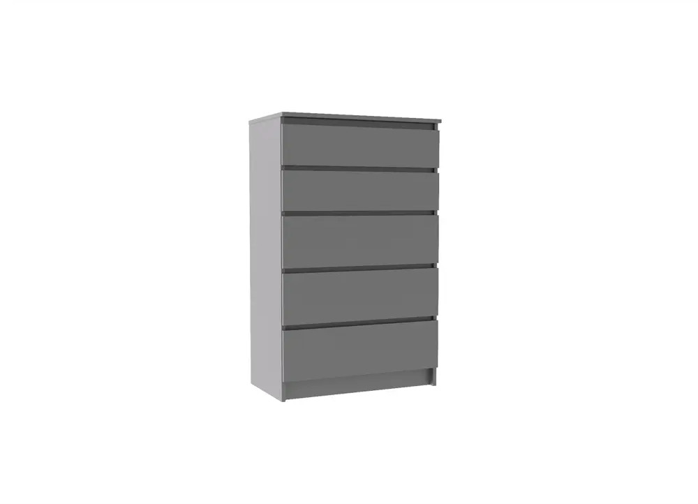 91290991 Комод ДСВ Мебель Мори 70x120x40.40 см 5 ящиков ЛДСП цвет графит STLM-1100833