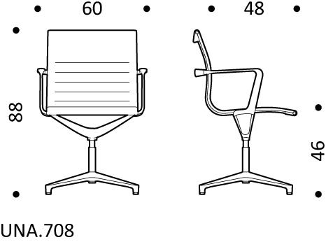 ICF Поворотный офисный стул из ткани с 4 спицами и подлокотниками Una chair sun-id-1416073 - Вид №1