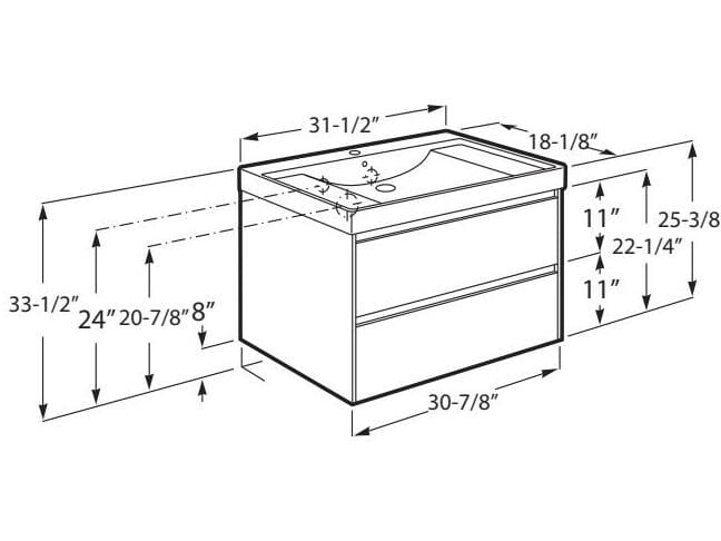 Деревянный подвесной умывальник с ящиками Roca Ona ARCH-00143040 - Вид №33