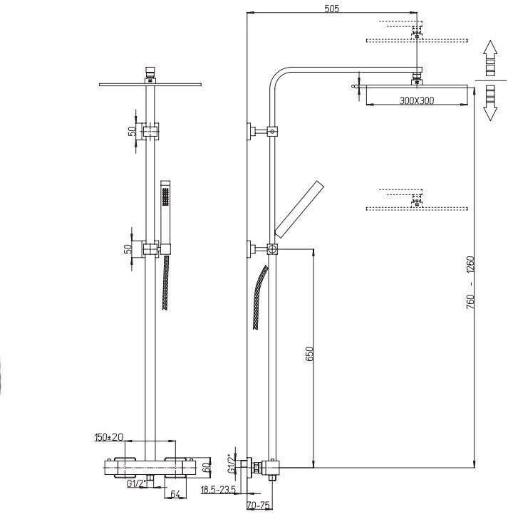 Paini Dax 84CR689THSQ4P1 душевая система  - Вид №1