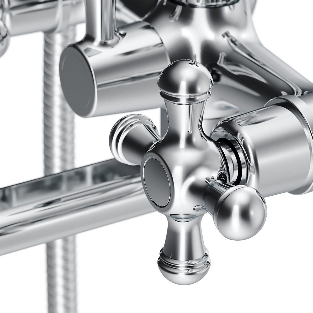 239500000 смеситель для ванны/душа с длинным изливом душ.гарнитуром шт Damixa Retro - Вид №4