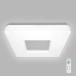 90157881 Светильник настенно-потолочный светодиодный Estares QUADRON с пультом управления 15 м² изменение оттенков белого цвет белый матовый STLM-0920951