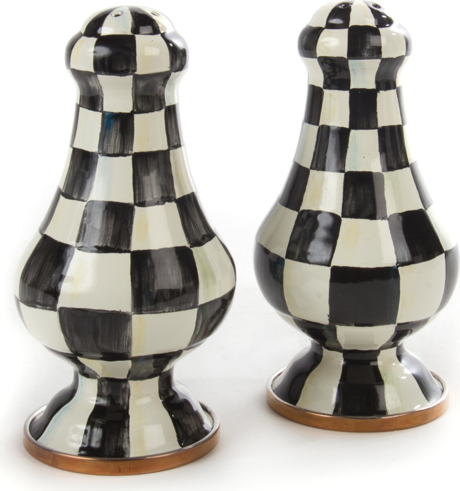 10654507 Mackenzie-Childs Набор солонка/перечница большой Courtly Check Сталь 