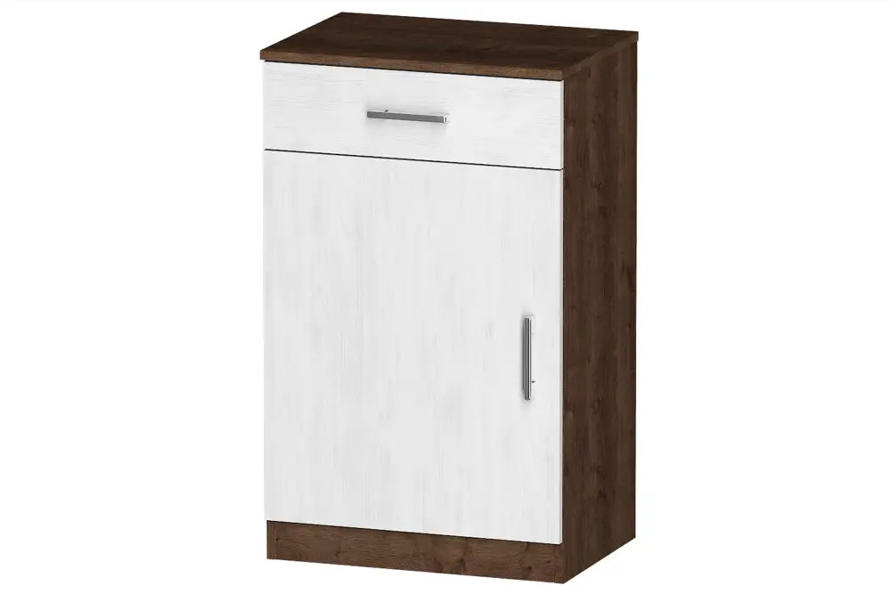 91071192 Тумба офисная Furnistyle ЛТ-01 55x90x40 см 1 ящик ЛДСП цвет дуб коричневый табак/светлое дерево STLM-0468328
