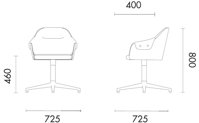 Grado Design Вращающееся кресло из ткани с подлокотниками Lord Lod-ch-06 - Вид №9