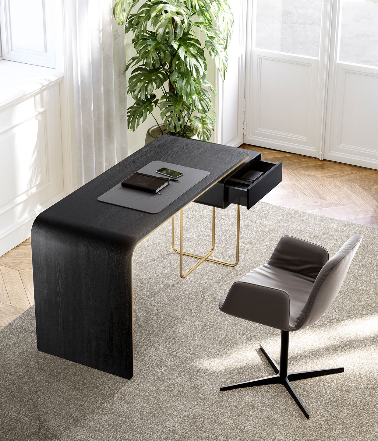 Деревянный прямоугольный стол с ящиками EFORMA Auri ARCH-00146084 - Вид №2