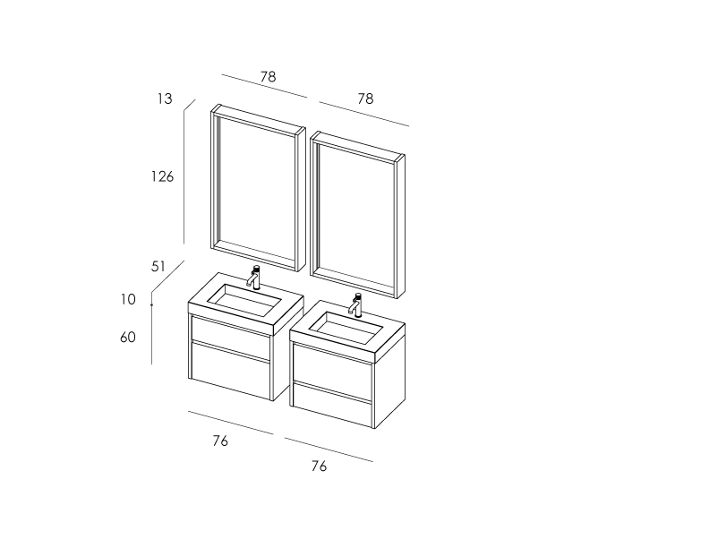 Tender lak – 07 Mastella  Tender LAK  Комплект мебели для ванной  - Вид №3