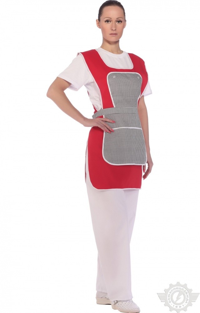 69186 Фартук-халат "Рябинушка"  Одежда для обслуживающего персонала  размер 56-62 Спецодежда  - Вид №4