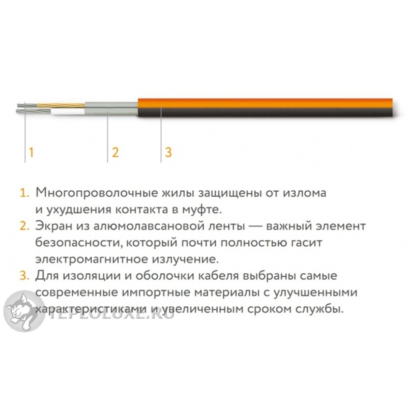 Мат греющий Теплолюкс ProfiMat ССТ 540 Вт (0,5 х 6 м) в комплекте с гофротрубкой 4305059016000005 - Вид №2