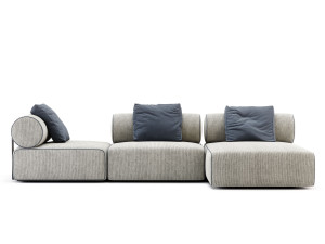 Модульный тканевый диван с полуостровом