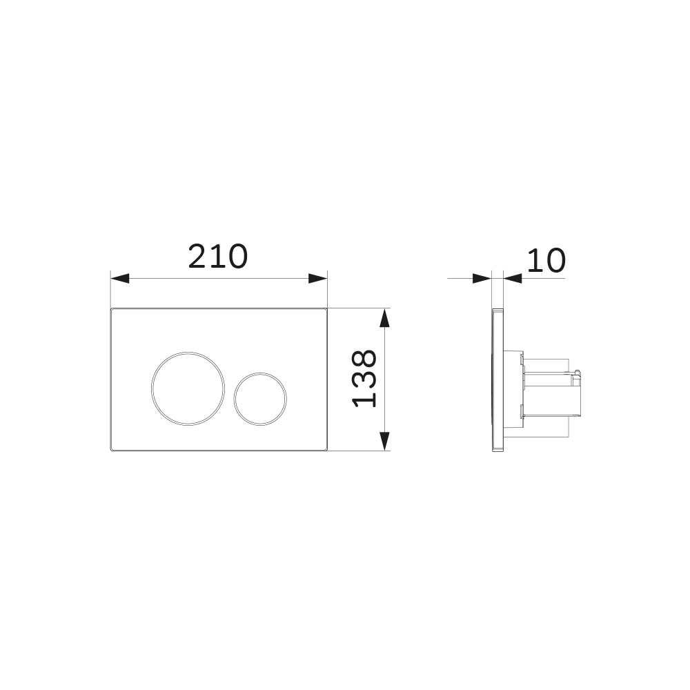 I049038 клавиша для инсталляции пневматическая пластик черный матовый AM.PM Pro L  - Вид №1