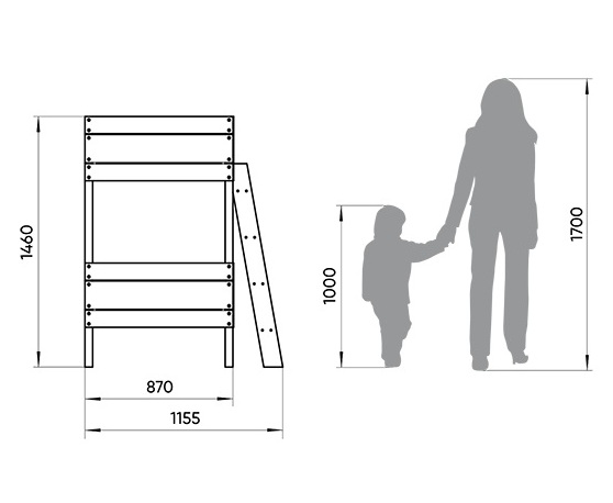 Кровать-чердак Home basic M 80х160 см белая, розовая ELLIPSE ELLIPSE HOME 351768 Белый;розовый Santreyd  - Вид №2