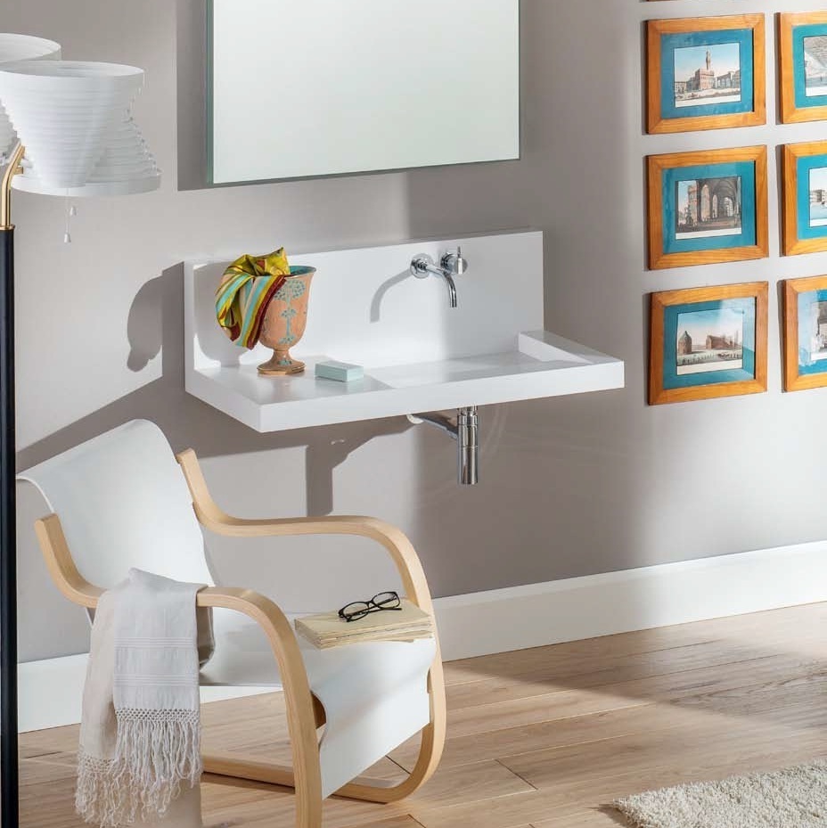 46128 Подвесная раковина настенная овальная Rapsel  белая  - Вид №2