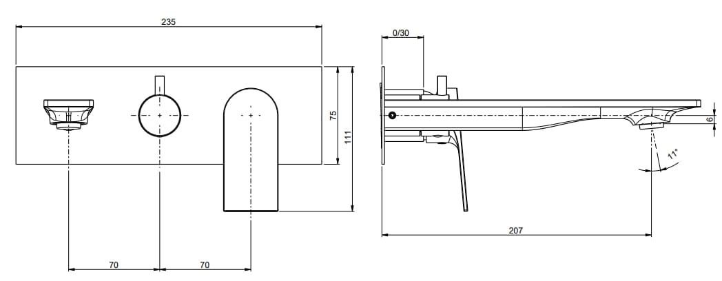 Однорычажный встраиваемый смеситель для ванны с пластиной Rubinetterie Frattini отдельная эстетика ARCH-00135281 - Вид №11