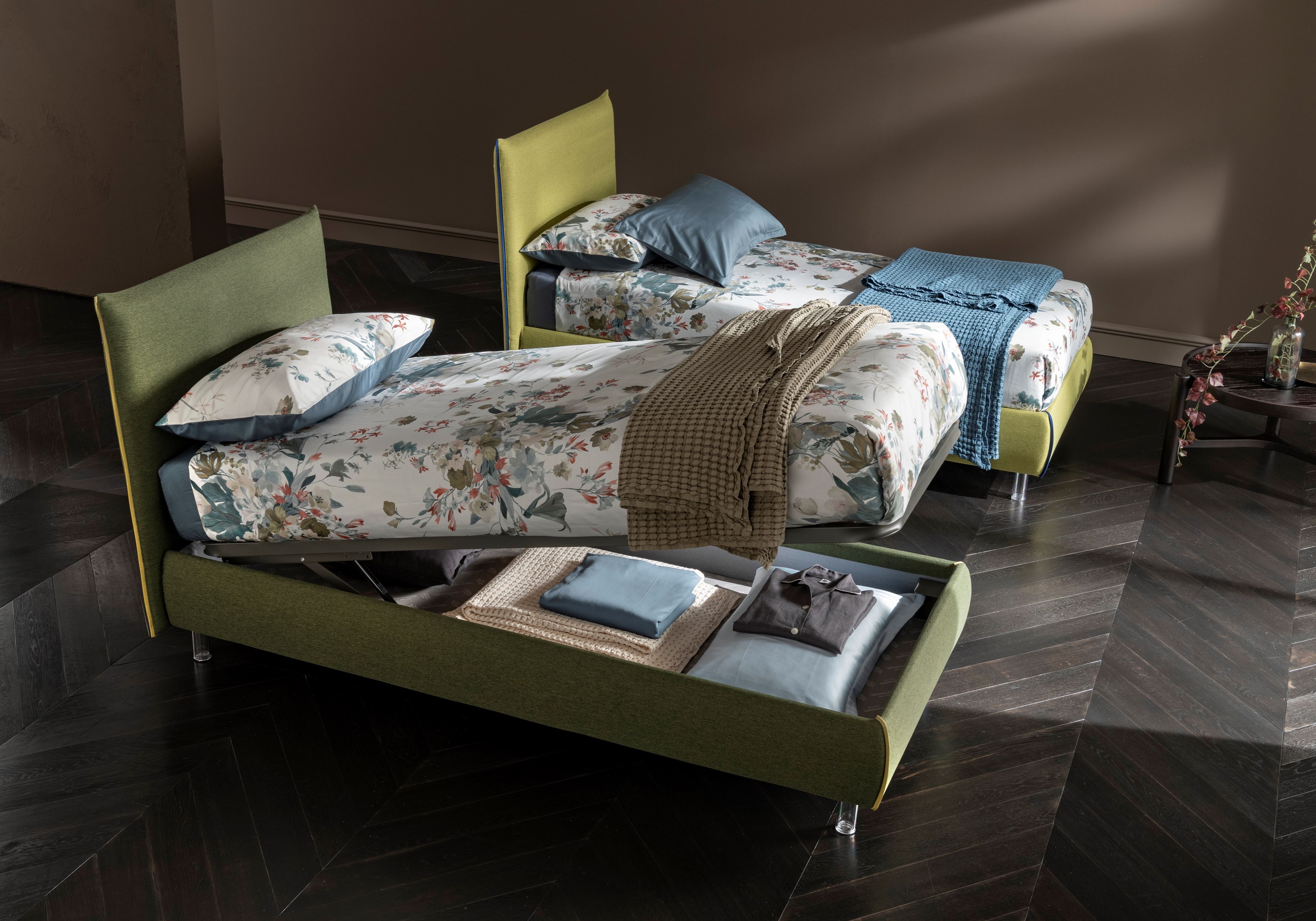 Односпальная кровать для хранения ткани с мягким изголовьем Altrenotti Soul Young ARCH-00079699 - Вид №1