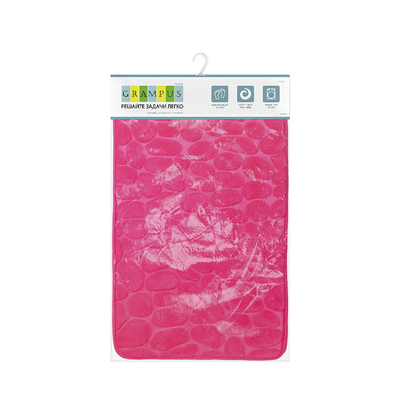 Коврик для ванной розовый (50х80 см) Grampus КОВРИКИ GR3204B - Вид №1
