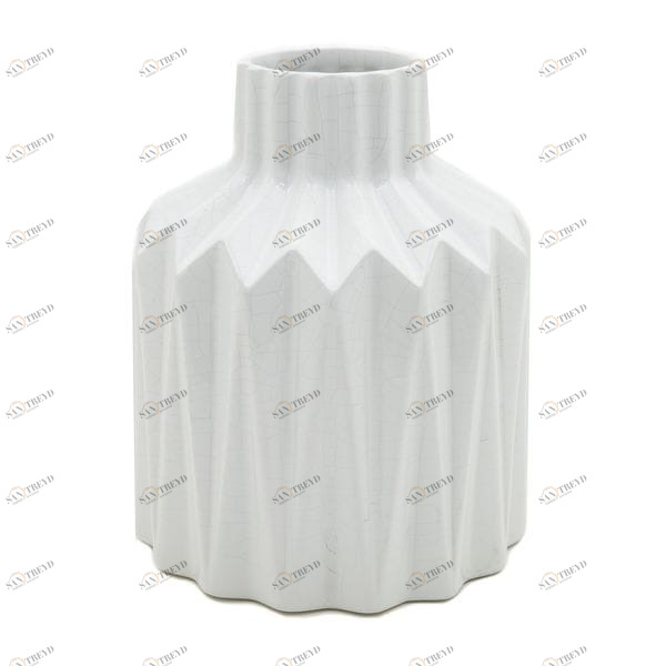 Ваза белая керамическая малая 16 см "Оригами" UNICO - 255426 Белый 