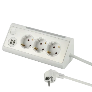 89380148 Удлинитель бытовой Electraline 3 розетки с заземлением 3х1.5 мм 1.5 м цвет белый STLM-1470304